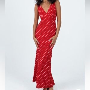 Red Polka Dot Maxi Dress